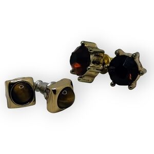 Chic Gold and Black Stud Earrings